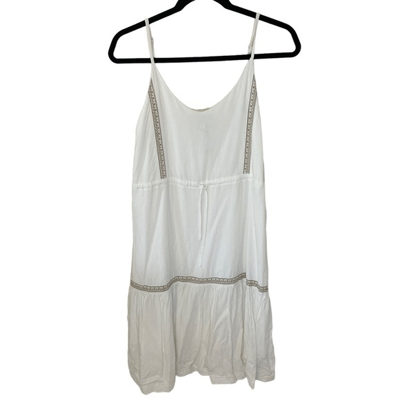 Frank and Oak White Embroidered Cami Tiered Midi Dress SZ Small - Picture 12 of 14